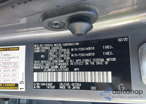 2020 Lexus Gx 460 Premium from USA, damaged, VIN JTJAM7BX1L5257040